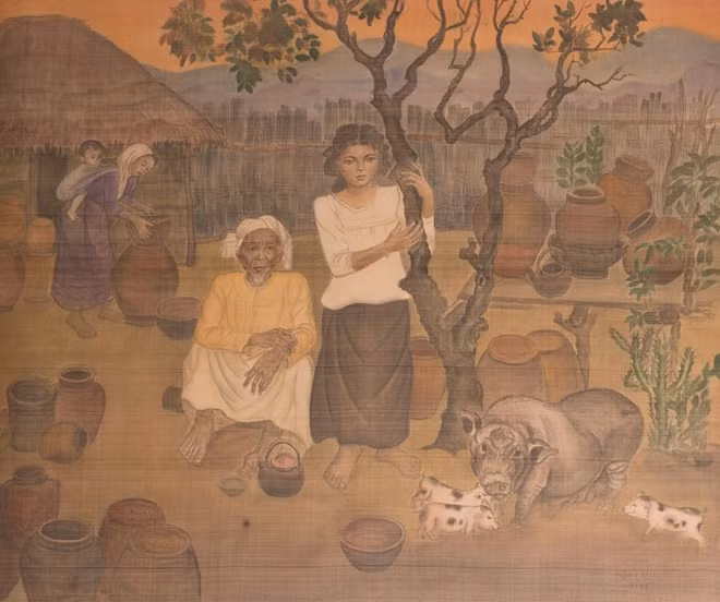 Bức tranh "Một chiều vùng Chăm".