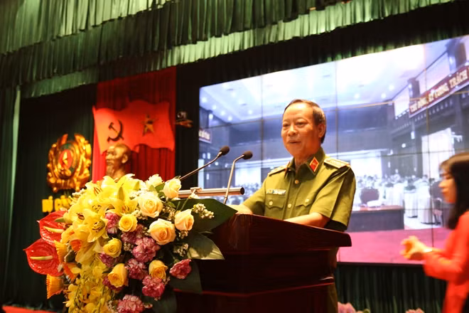 Thượng Tướng Lê Quý Vương-Thứ trưởng Bộ Công an phát biểu tại Hội nghị