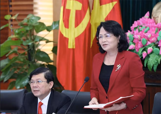 Phó Chủ tịch nước Đặng Thị Ngọc Thịnh phát biểu tại Hội nghị.