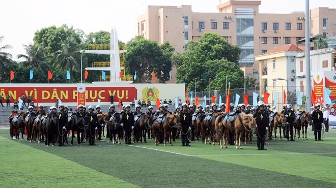 Đoàn kỵ binh là điểm mới tại Đại hội khỏe “Vì an ninh Tổ quốc” lần thứ VIII lần này.