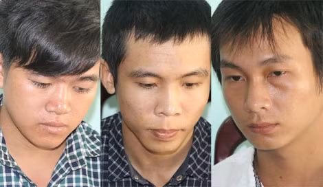 Từ trái qua: Các đối tượng Thắng, Trung và Quang.