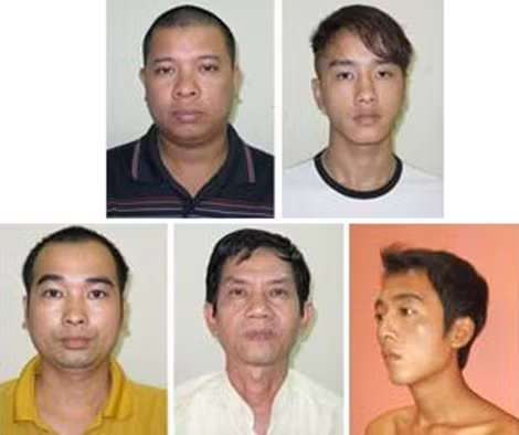 Các đối tượng trong vụ “bắt cóc” anh Lưu Văn Vương, con trai bà Thiều Thị Bản.