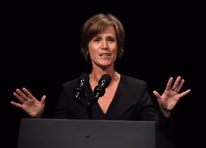 Bà Sally Yates đã bị sa thải khỏi chức vụ Bộ trưởng Tư pháp tạm quyền vì không tuân lệnh Tổng thống Donald Trump (Ảnh: AP)