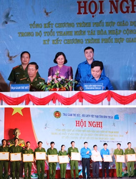 Lễ ký kết và khen thưởng của Trại giam Thủ Đức và Hội LHTN Việt Nam tỉnh Bình Thuận.