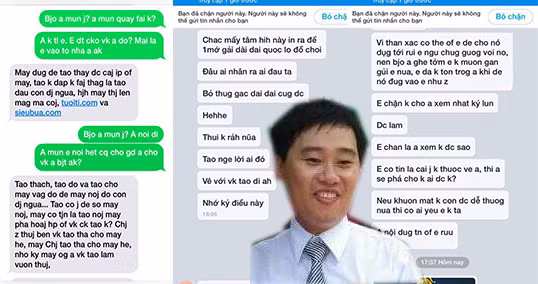 Các tin nhắn mà ông Đệ dùng để hăm dọa chị T.