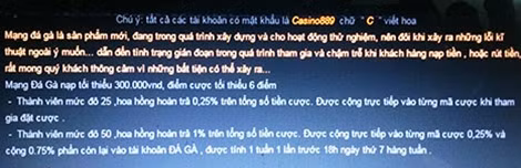 Những lời mời chào hấp dẫn từ các trang đá gà trực tuyến.