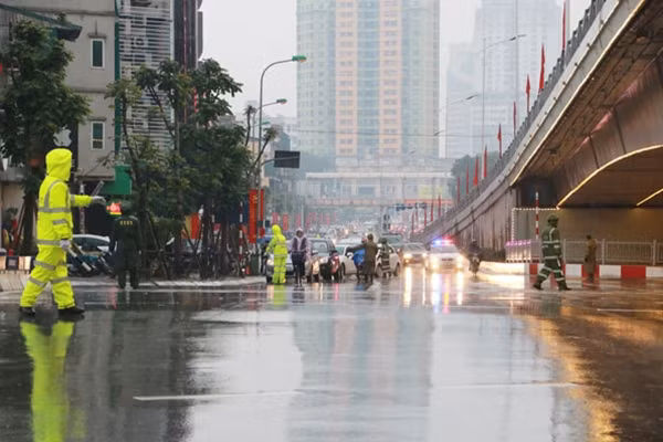 Tại nút giao thông Liễu Giai - Kim Mã.