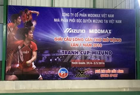 Giải Cầu lông Cần Thơ mở rộng – Tranh cúp Mizuno – Quang Sport thu hút gần 400 vận động viên đăng ký tham gia.