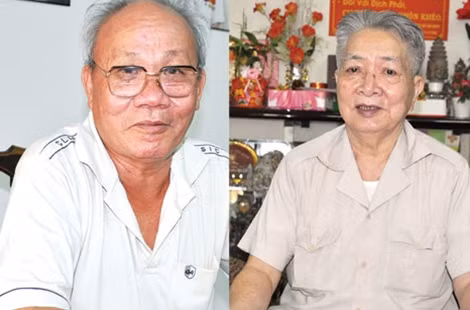 Ông Hà Quang Trung và ông Hai Nhỏ (bìa phải).