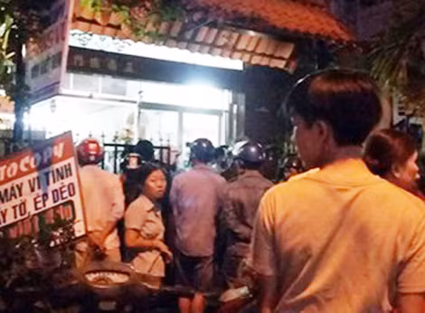Hiện trường nơi anh Vũ bị sát hại.