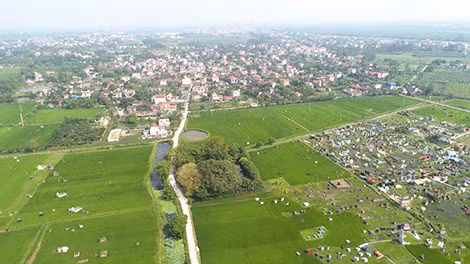 Làng Thanh Cù nhìn từ trên cao.