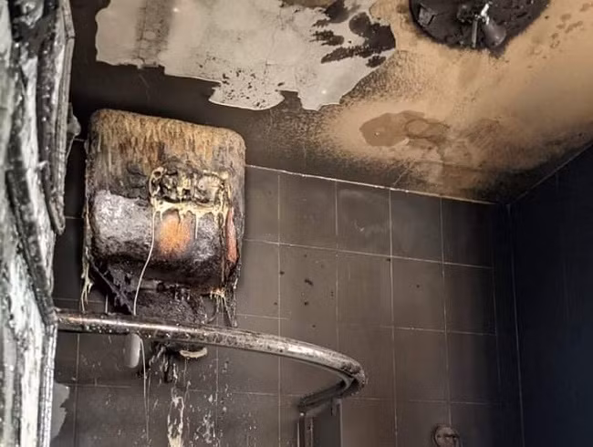 Sự cố ở máy nước nóng có thể là nguyên nhân vụ cháy.