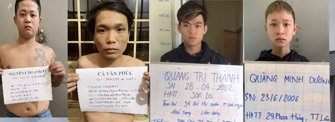 Nhóm trộm bị Công an bắt giữ.