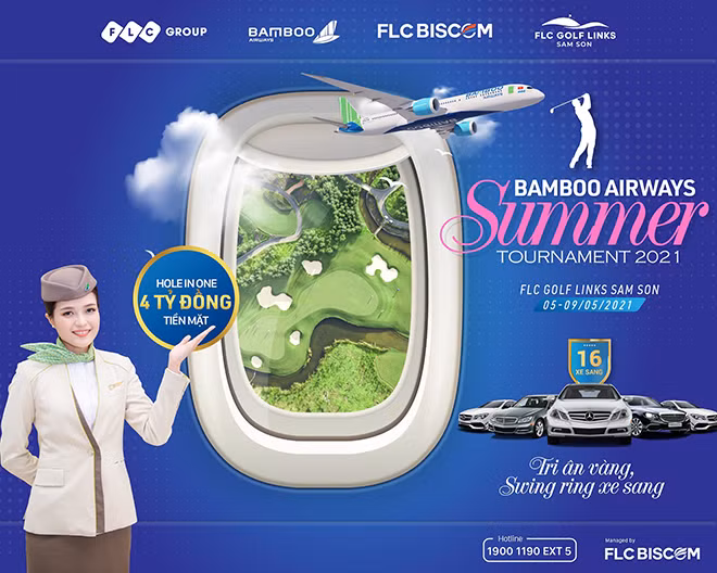 Giải golf Bamboo Airways Summer Tournament 2021 khởi tranh từ ngày 5/5 – 9/5/2021 tại FLC Golf Links Sam Son.