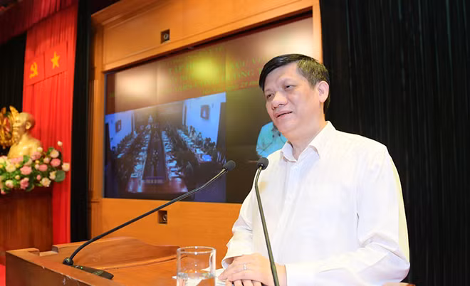 Bộ trưởng Bộ Y tế GS.TS Nguyễn Thanh Long phát biểu khai mạc Hội nghị tập huấn.