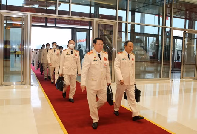 Đoàn đại biểu Đảng bộ Công an Trung ương đến tham dự Đại hội.