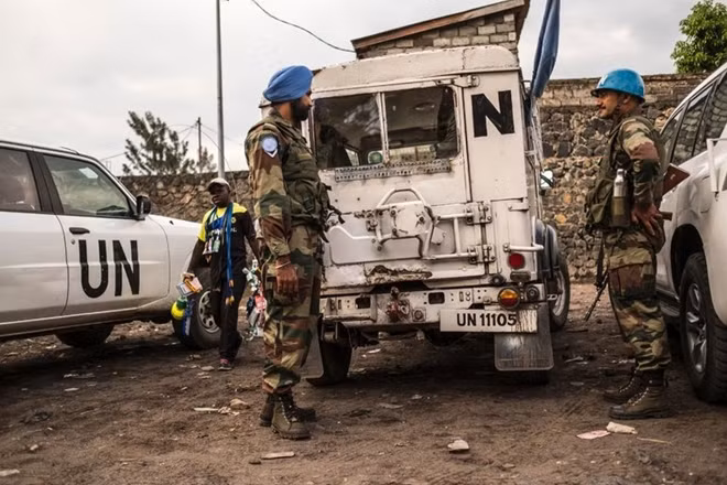 Binh sĩ gìn giữ hòa bình của LHQ tại Congo. Ảnh: Getty