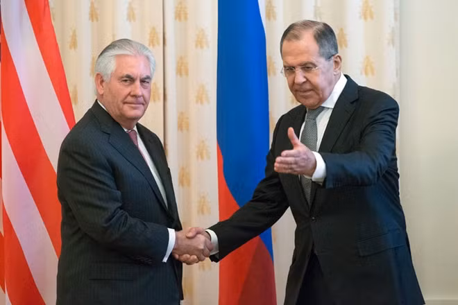 Ngoại trưởng Mỹ đã có buổi gặp khá căng thẳng với Bộ trưởng Bộ Ngoại giao Nga Lavrov. Ảnh: RT