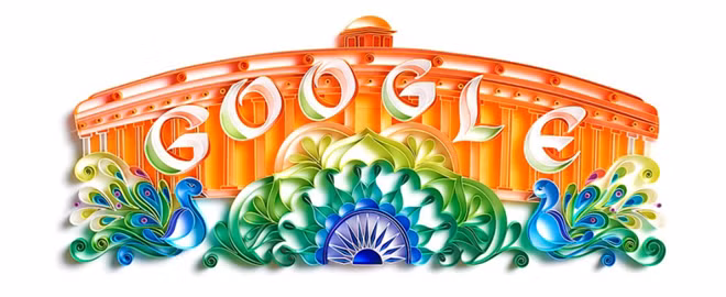 Google cũng đã thay đổi biểu tượng của mình để chào mừng ngày lễ trọng đại của Ấn Độ. Ảnh: Google
