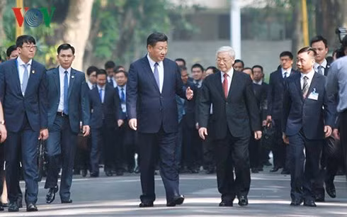 Tổng Bí thư Nguyễn Phú Trọng và Tổng Bí thư, Chủ tịch nước Trung Quốc Tập Cận Bình. Ảnh: VOV Tổng Bí thư Nguyễn Phú Trọng và Tổng Bí thư, Chủ tịch nước Trung Quốc Tập Cận Bình. Ảnh: VOV