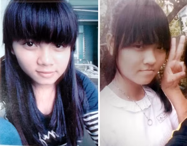Hai nữ sinh Huyền và Ngân, mà gia đình trình báo mất tích.