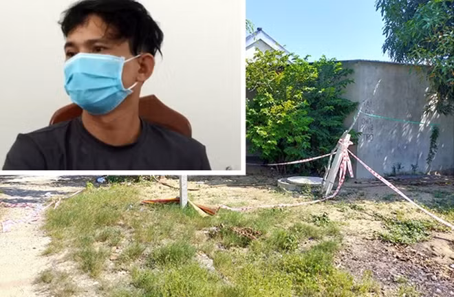 Thông (ảnh nhỏ) và khu vực hiện trường xảy ra vụ án mạng.