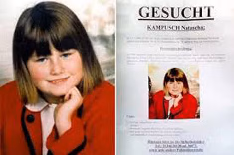 Natascha Kampusch khi bị bắt cóc.