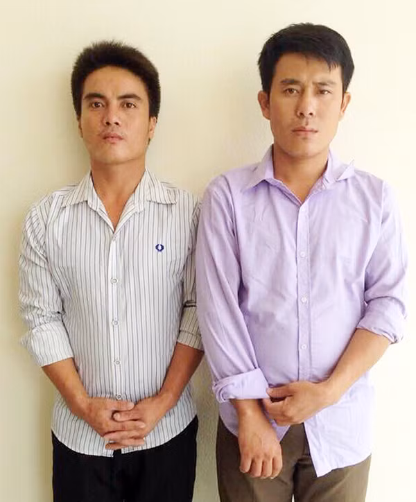 Hai đối tượng Cao Trung Kiên và Đinh Văn Cần tại CQĐT.