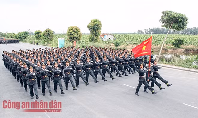 Những khối diễu binh được kết hợp hết sức đẹp mắt.
