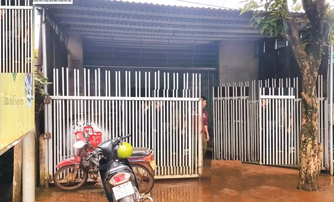Tiệm sửa xe của anh Thanh, nơi xảy ra vụ việc