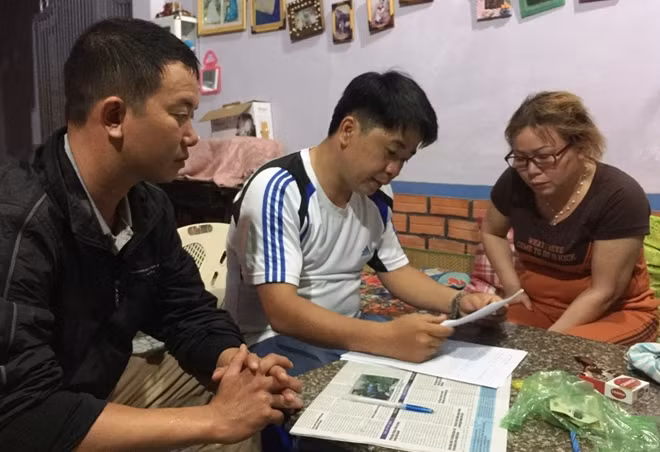 Đối tượng Hương đang làm việc với cơ quan điều tra