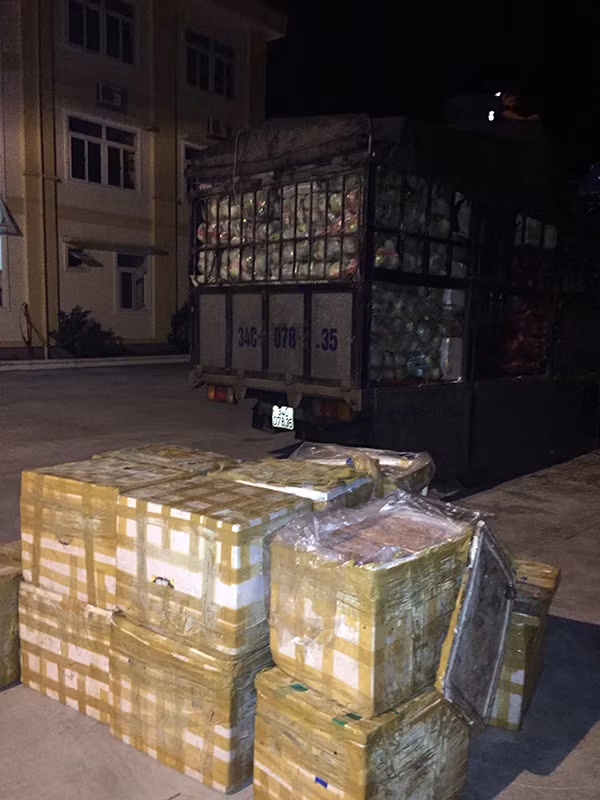 Nội tạng bốc mùi hôi thối bị thu giữ.