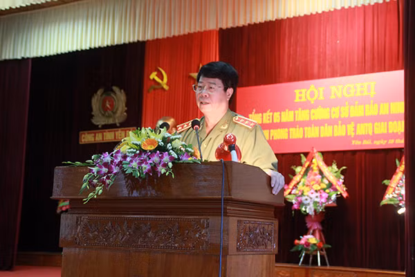 Thượng tướng Bùi Văn Nam, Ủy viên Trung ương Đảng, Thứ trưởng Bộ Công an phát biểu chỉ đạo tại Hội nghị.