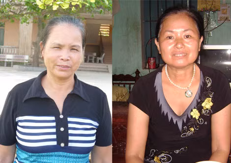 Bà Nguyễn Thị Trình (bên trái) và bà Đặng Thị Hồng Nhân luôn nhiệt tình với công việc chung.