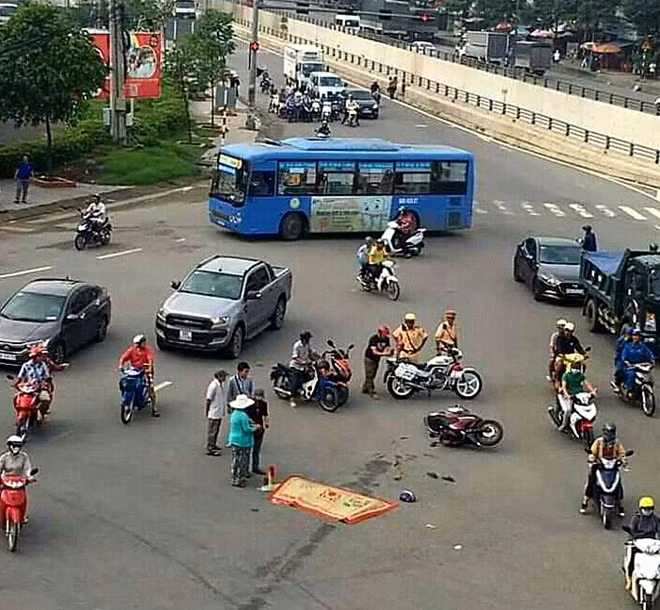 Hiện trường vụ tai nạn.