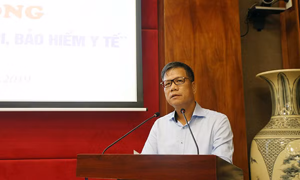 Phó Tổng Giám đốc BHXH Việt Nam Trần Đình Liệu phát biểu tại Lễ phát động.