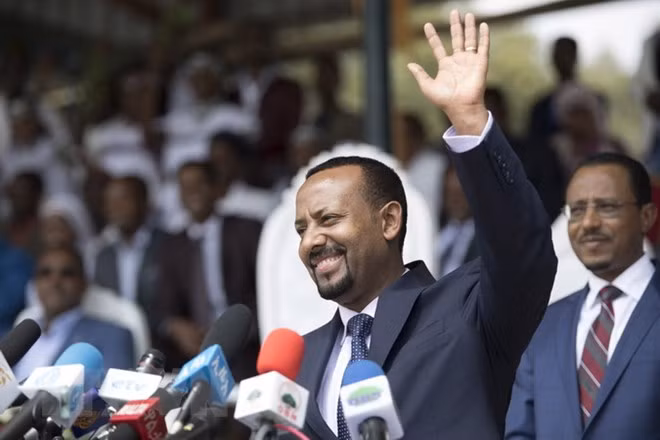 Thủ tướng Abiy Ahmed ở trung tâm thủ đô Addis Ababa.