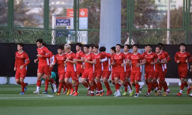 Chiều 6-1 đội tuyển Việt Nam có buổi tập thứ 3 tại UAE. Ảnh: VFF cung cấp