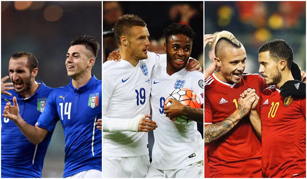 Italy, Anh, Bỉ được kỳ vọng sẽ tạo ra bất ngờ tại Euro 2016.