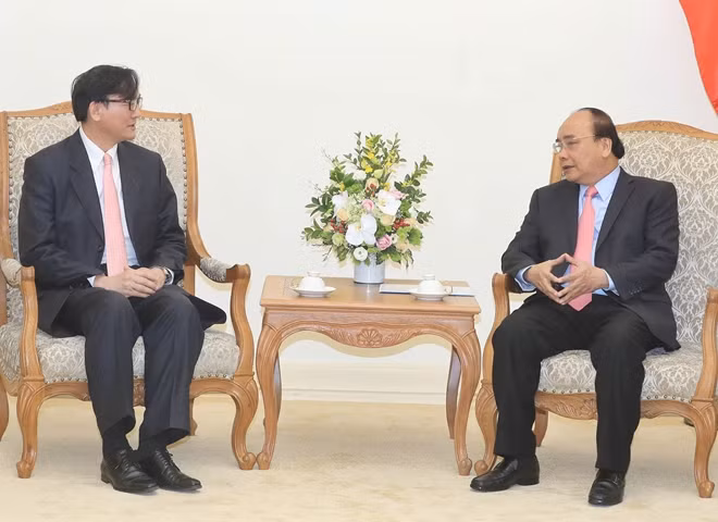 Thủ tướng Nguyễn Xuân Phúc tiếp ông Manopchai Vongphakdi, Đại sứ Thái Lan tại Việt Nam đến chào từ biệt nhân kết thúc nhiệm kỳ công tác. Ảnh: TTXVN