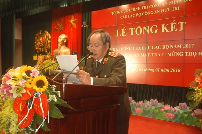 Trung tướng Nguyễn Thanh Nam phát biểu tại Lễ tổng kết và mừng thọ hội viên.
