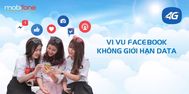 Lướt Facebook thả ga với Data tốc độ cao không giới hạn dung lượng trên nền tảng 4G của MobiFone