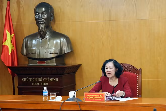 Trưởng ban Dân vận Trung ương Trương Thị Mai: Người dân quan tâm tới sự thay đổi của chính quyền, theo hướng công khai, minh bạch, phục vụ tốt hơn cho quyền, lợi ích của người dân. Ảnh: VGP/Đình Nam