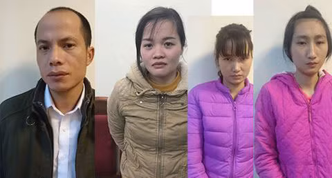 Bốn đối tượng trong vụ án.