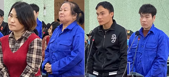 Các bị cáo tại phiên tòa.