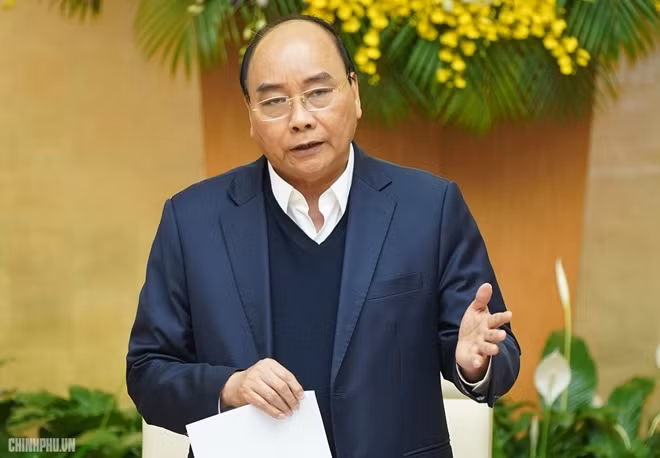 Thủ tướng phát biểu tại cuộc họp. Ảnh: VGP/Quang Hiếu.