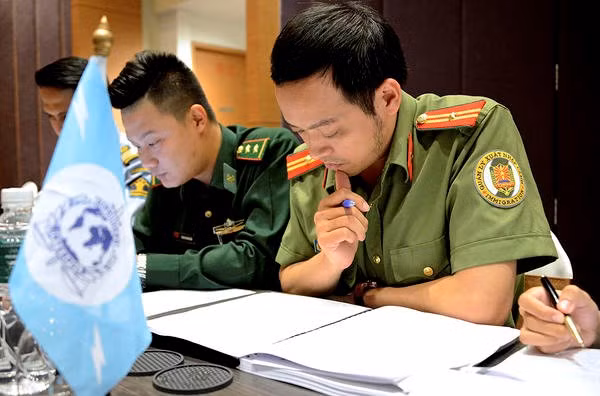 Sỹ quan Công an Việt Nam tham gia khóa đào tạo về tăng cường an ninh biên giới do Interpol tổ chức.