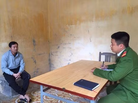 Đối tượng Phạm Văn Trà tại cơ quan điều tra.