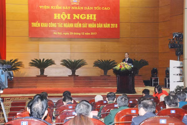 Chủ tịch nước Trần Đại Quang phát biểu chỉ đạo Hội nghị.