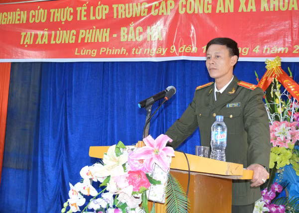 Trung tá Nguyễn Hồng Hải - Phó Giám đốc Trung tâm HL&BDNV - Công an tỉnh Lào Cai.